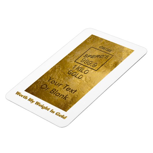 Mijn gewicht in goud magneet (Linkerzijde)