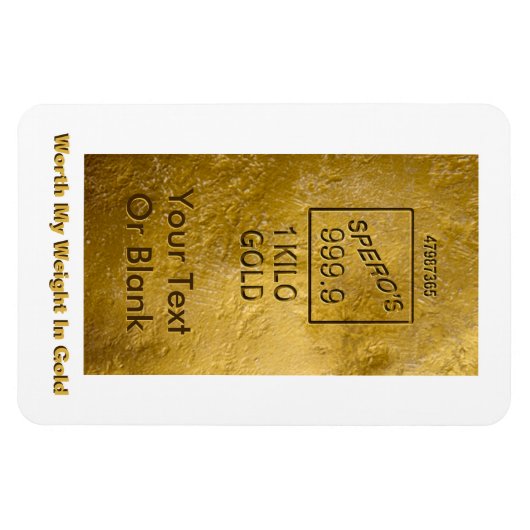 Mijn gewicht in goud magneet (Horizontaal)