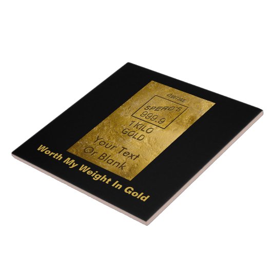 Mijn gewicht in goud tegeltje (Zijkant)