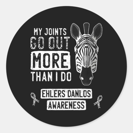 Mijn gewrichten gaan uit Ehlers-Danlos syndroom Ed Ronde Sticker (Voorkant)