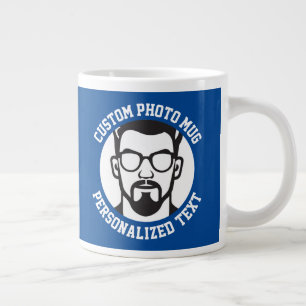 Mijn gezicht op een CHELSEA BLAUWE op maat gemaakt Grote Koffiekop