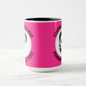 Mijn gezicht op een grote STRAWBERRY ROZE Custom C Mok (Midden)
