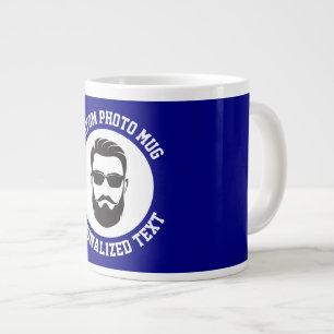 Mijn gezicht op een NAVY-BLAUWE aangepaste reuzenm Grote Koffiekop