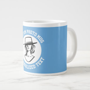 Mijn gezicht op een POEDERBLAUWE aangepaste reuzen Grote Koffiekop