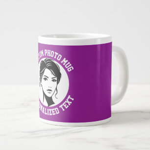 Mijn gezicht op een PRUIM PAARSE aangepaste reuzen Grote Koffiekop