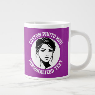 Mijn gezicht op een PRUIM PURPEREN op maat gemaakt Grote Koffiekop