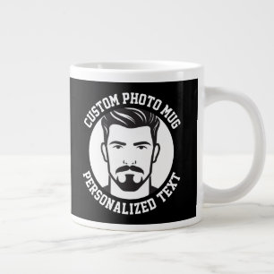 Mijn gezicht op een zwarte aangepaste reuzen koffi grote koffiekop