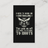 Mijn gezichtsveld Sarcastic Owl Lover smart guy co Visitekaartje (Voorkant)