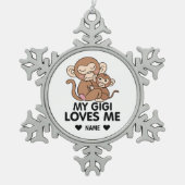 Mijn Gigi houdt van me Tin Sneeuwvlok Ornament (Voorkant)