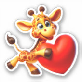 Mijn giraf valentijn sticker (Voorkant)