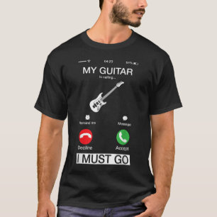 Mijn gitaar belt en ik moet een grappige telefoon  t-shirt