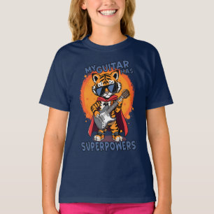 Mijn gitaar heeft superkrachten Tijger Superheld R T-shirt
