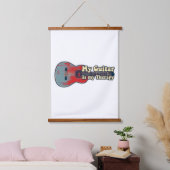 Mijn gitaar is mijn therapie.  rood en blauw hangend wandkleed (Slaapkamer)