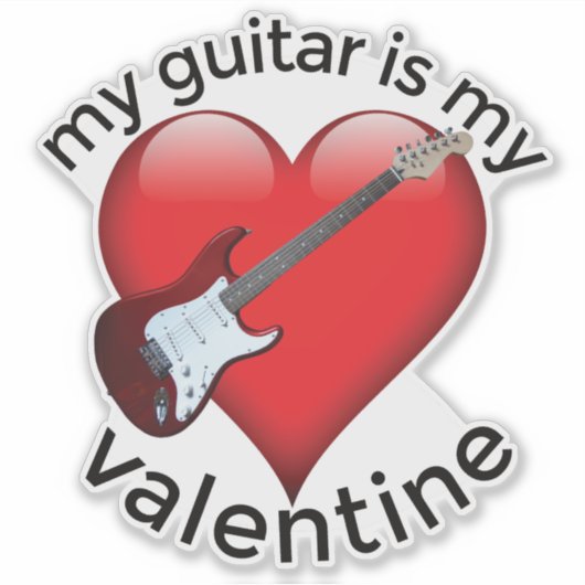 Mijn gitaar is mijn Valentijn Sticker (Voorkant)