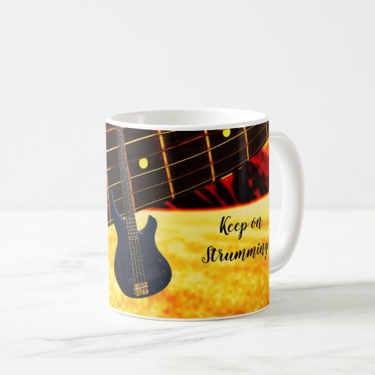 Mijn gitaar tokkelend koffiemok (Voorkant rechts)