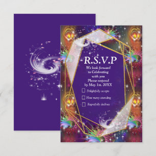 Mijn Glamoureuze Funky Disco-ontwerp RSVP Kaartje