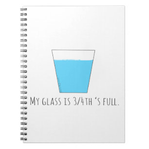 Mijn glas is 3/4 vol notitieboek