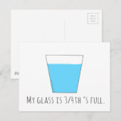Mijn glas is 3/4 volledig briefkaart (Voorkant / Achterkant)