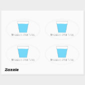 Mijn glas is 3/4 volledig ovale sticker (Vel)
