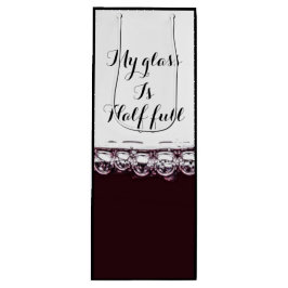 Mijn glas is half vol rode wijn elegante wijnzak cadeautas