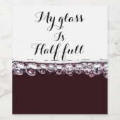 Mijn glas is half vol rode wijn label wijn etiket (Enkel label)