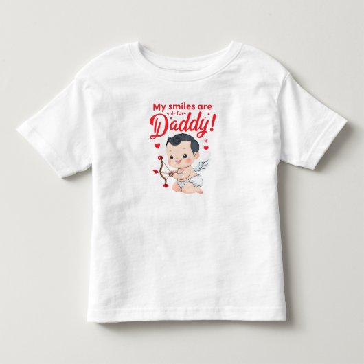 Mijn glimlach is alleen voor papa baby valentijnss kinder shirts (Voorkant)