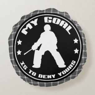 Mijn Goal Field Hockey Goalie Quote Round Pillow Rond Kussen