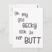 Mijn God Becky kijkt naar haar Butt. Briefkaart (Voorkant / Achterkant)