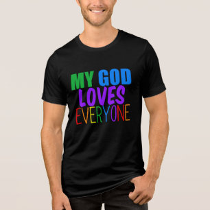 Mijn God houdt van iedereen LGBTQ Christelijk Tri-Blend Shirt