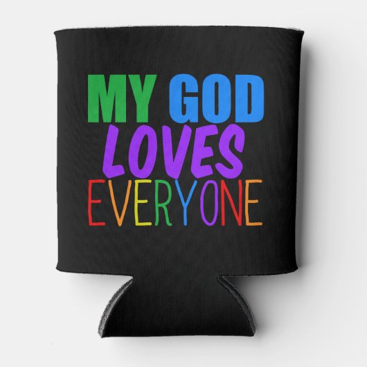 Mijn God houdt van iedereen mooie regenboog Blikjeskoeler (Voorkant)