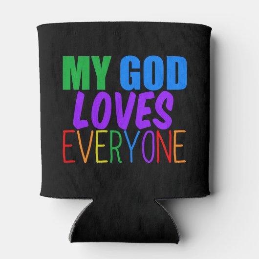 Mijn God houdt van iedereen mooie regenboog Blikjeskoeler (Achterkant)