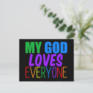 Mijn God houdt van iedereen mooie regenboog Kaart