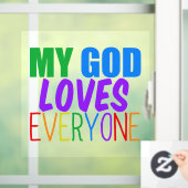 Mijn God houdt van iedereen mooie regenboog Raamsticker (Huis)