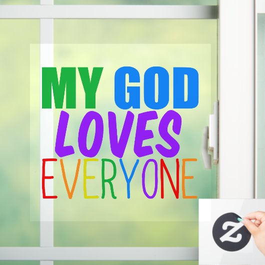 Mijn God houdt van iedereen mooie regenboog Raamsticker (Huis)