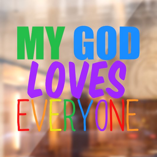 Mijn God houdt van iedereen mooie regenboog Raamsticker (Vel 2)