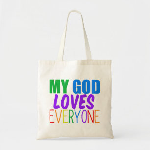 Mijn God houdt van iedereen Rainbow Christelijk Ci Tote Bag