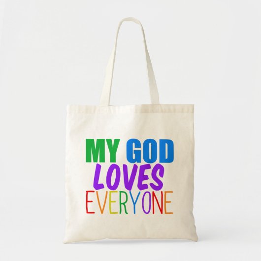 Mijn God houdt van iedereen Rainbow Christelijk Ci Tote Bag (Voorkant)