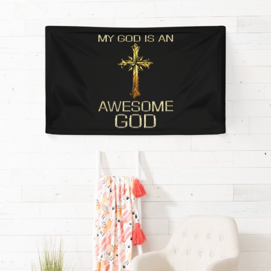 Mijn God is een Geweldige God Christelijke Religie Spandoek (Insitu)