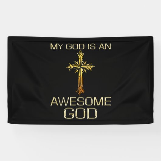 Mijn God is een Geweldige God Christelijke Religie Spandoek (Horizontaal)