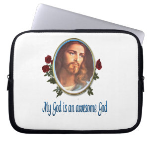 Mijn God is een Geweldige God Laptop Sleeve