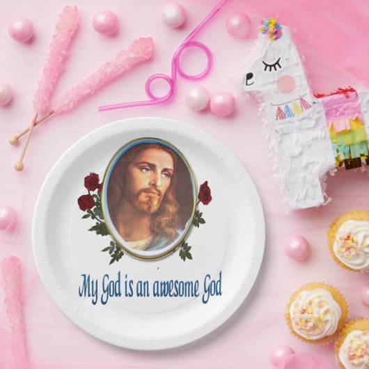 Mijn God is een geweldige God Papieren Bordje (Feest)