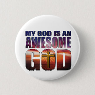 Mijn God is een GEWELDIGE GOD Ronde Button 5,7 Cm