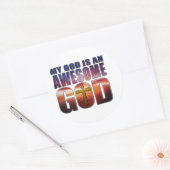 Mijn God is een GEWELDIGE GOD Ronde Sticker (Envelop)
