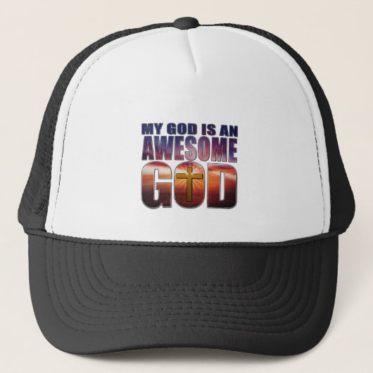 Mijn God is een GEWELDIGE GOD Trucker Pet (Voorkant)