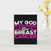 Mijn God is een sterker roze borstkankerbewustzijn Kaart (Gele Bloem)