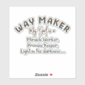 Mijn God is een Way Maker Sticker (Vel)