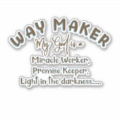 Mijn God is een Way Maker Sticker (Voorkant)