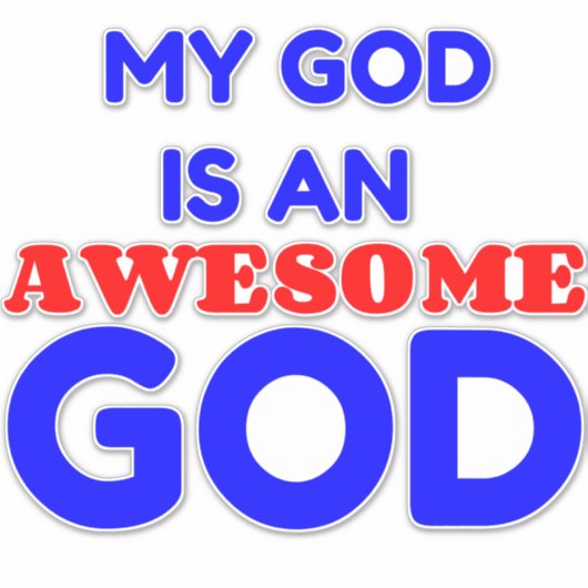 MIJN GOD IS GEWELDIGE STICKER (Voorkant)
