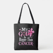 Mijn God is Groter Dan Borstkanker Tote Bag (Achterkant)