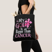 Mijn God is Groter Dan Borstkanker Tote Bag (Dichtbij)